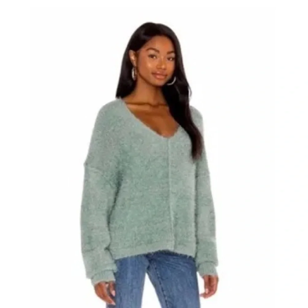 Free People Icing V Neck Pullover Spring Dust - Picture 3 of 10